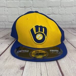 New Era 59Fifty MLB Alternate Diamond Milwaukee Brewers Fitted Cap Size 7 3/4